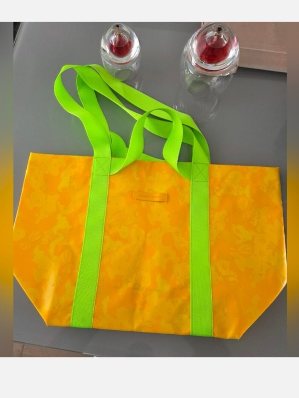 Drunk Elephant Yellow and Green Tote Bag